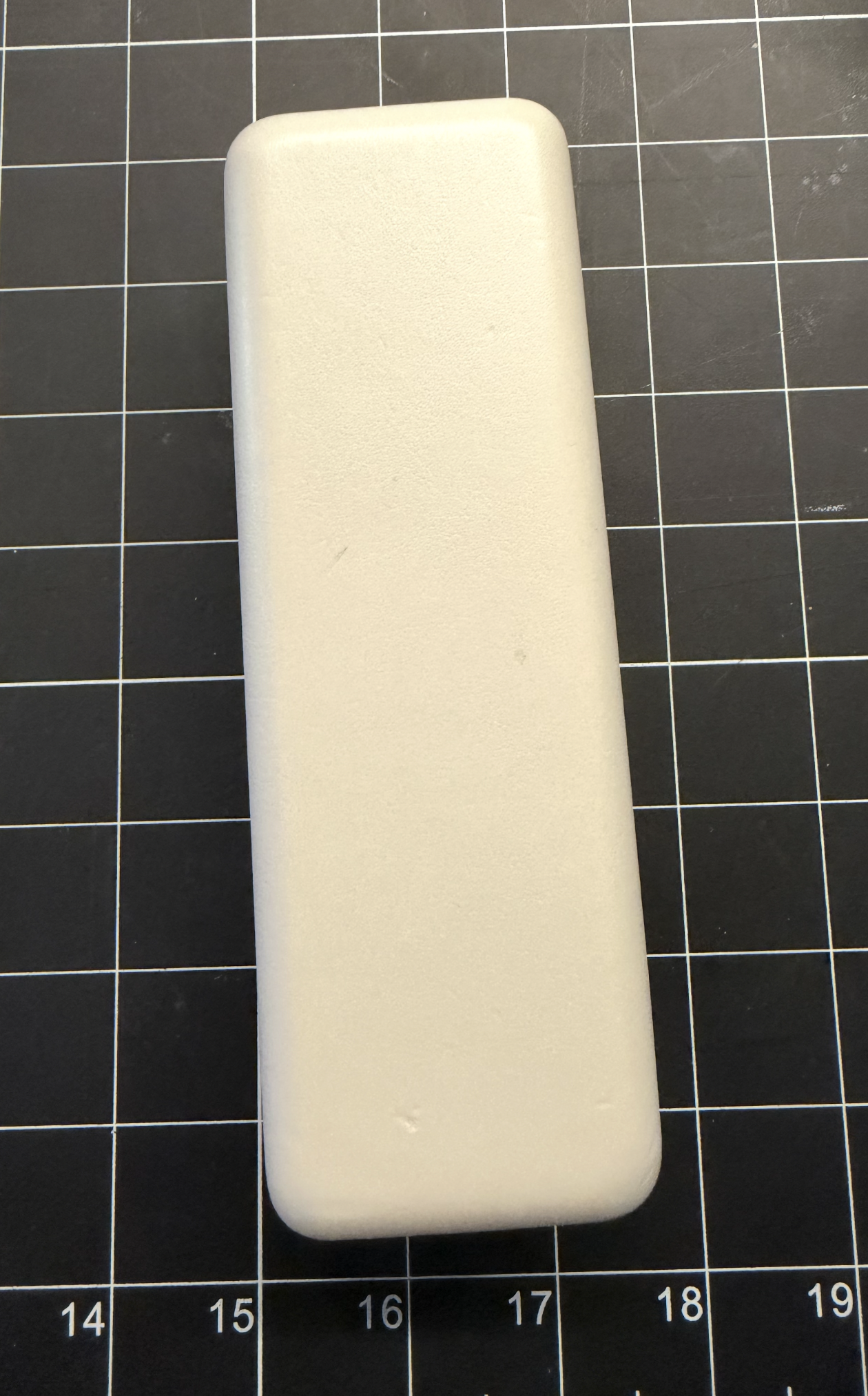 Glasses case, top-facing.